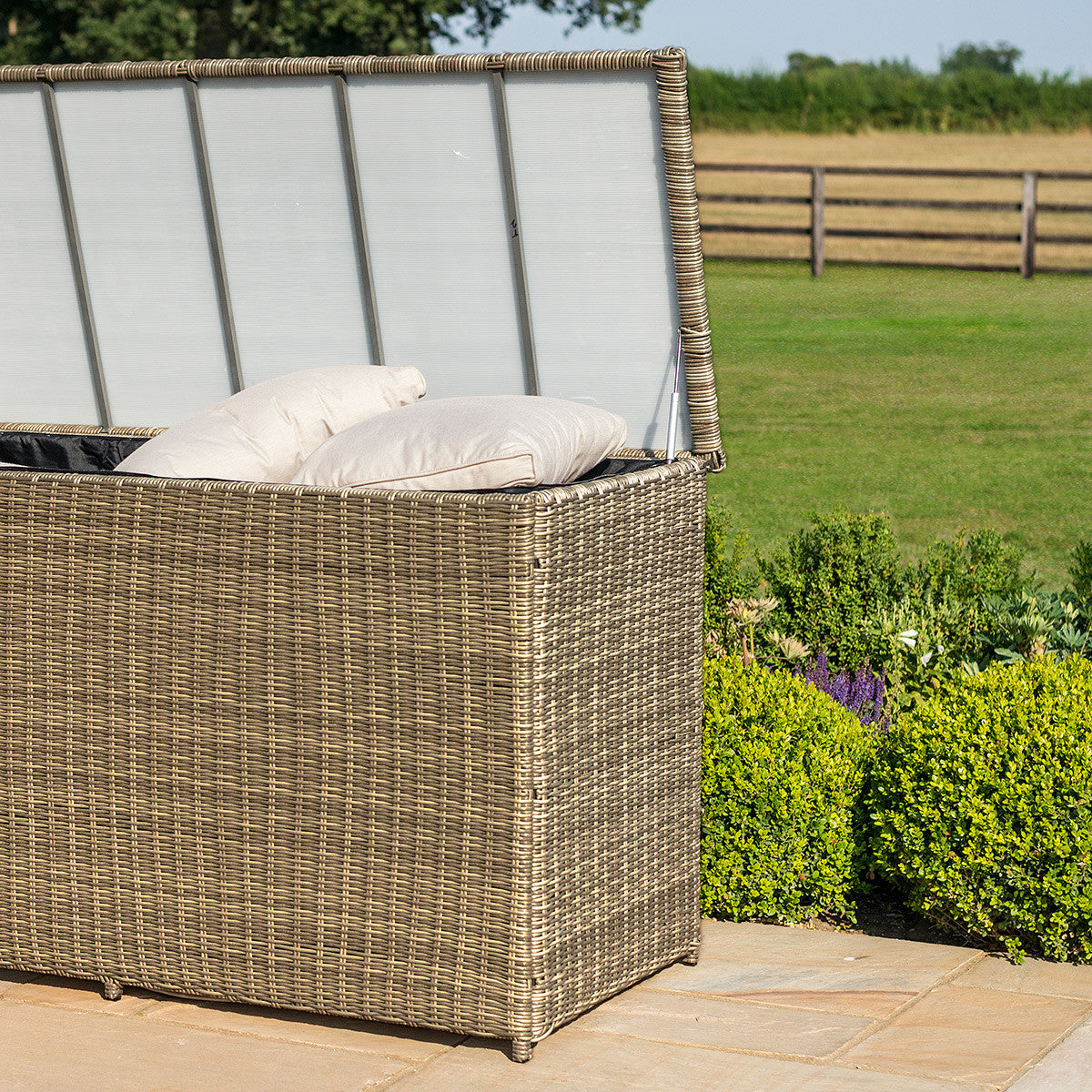 Maze Winchester Brown Rattan Outdoor Storage Box